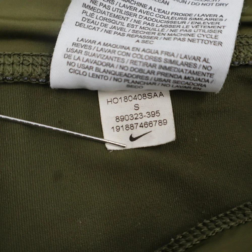 Nike Dri-FIT Running Leggings Womens Small Olive‎ Green Good 890323-395 Cropped